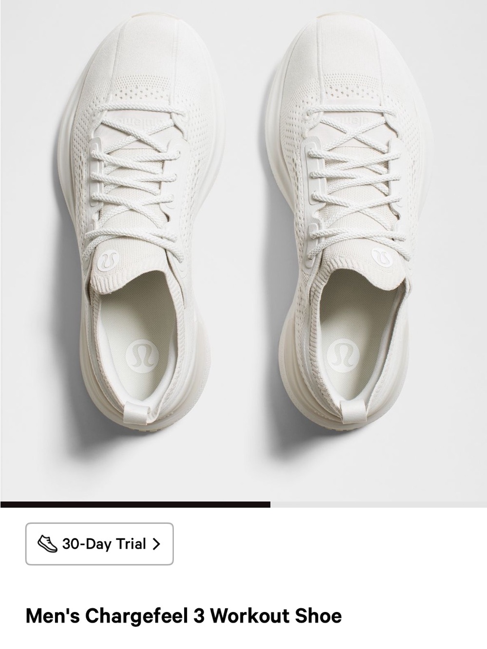 Men's Chargefeel 3 Workout Shoe - Off-White NWT without Box - Picture 5 of 8